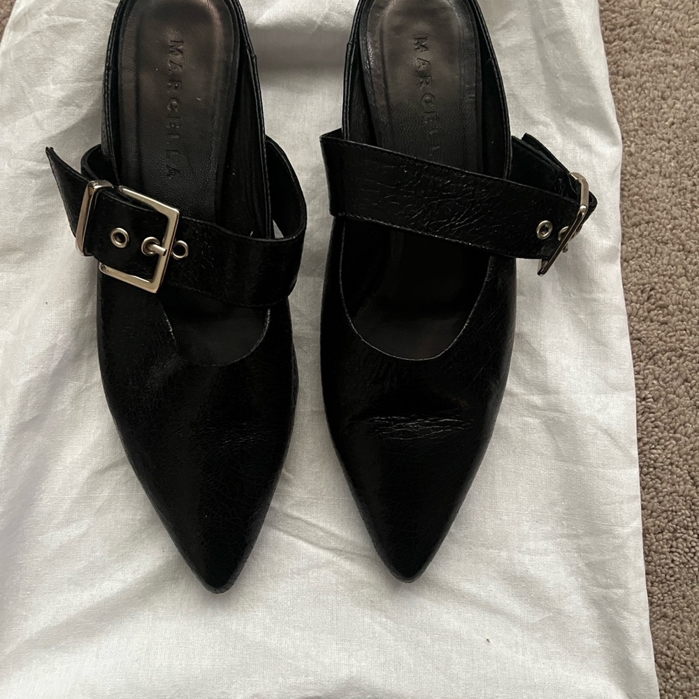 MARELLA Black Mules with Buckle Detail